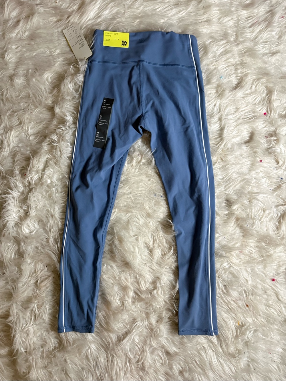 Kids Blue Active Leggings with Side Stripe